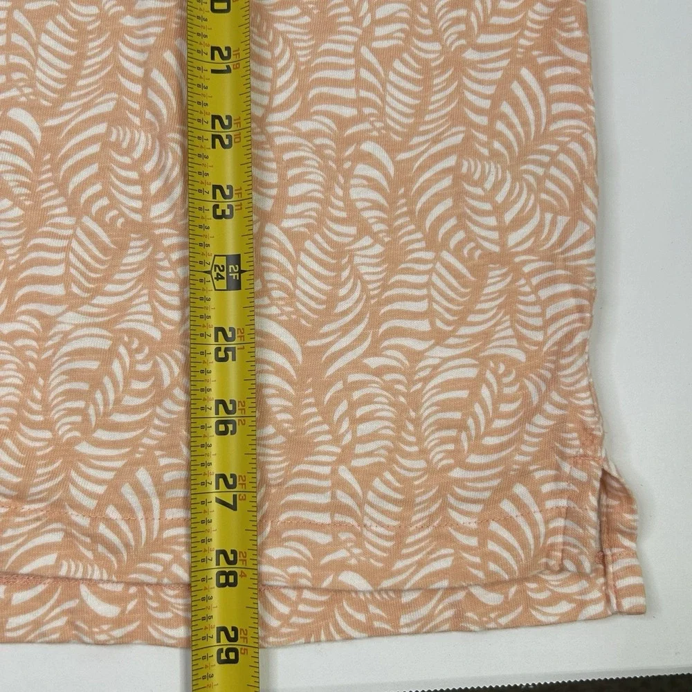 J.Crew Short Shirt Mens XL Slub Cotton Light Orange White Button Up Camp Pockets